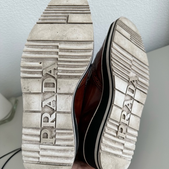 Cognac Oxford Brogue Platform Loafers - Picture 7 of 8